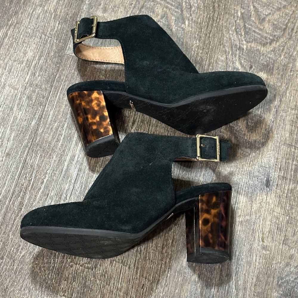 Vionic Lacey Tortoise Suede Open Back Heeled Boot… - image 1